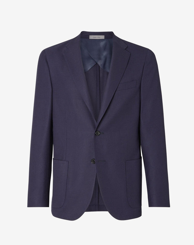 Jacket Due Bottoni Navy In Lana