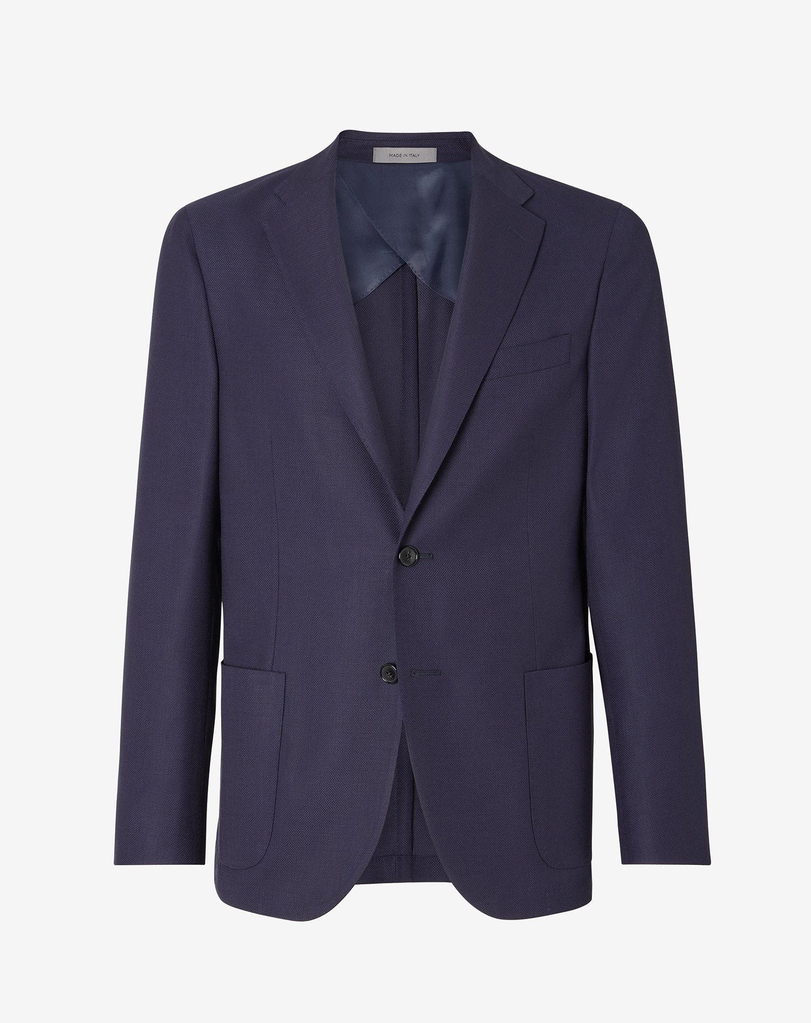 Jacket due bottoni blu navy in lana