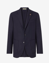Jacket tre bottoni blu navy in lana