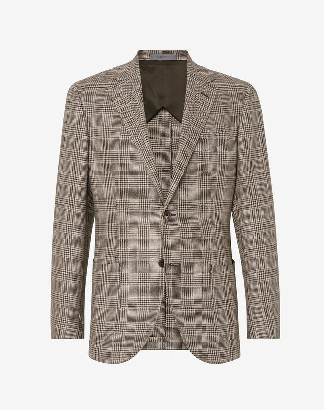Jacket due bottoni marrone in seta