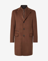 Coat Con Pettorina Staccabile In Beaver Di Lana