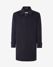 Coat blu in beaver di lana