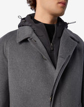 Coat In Beaver Di Lana Extra Fine Con Pettorina Staccabile