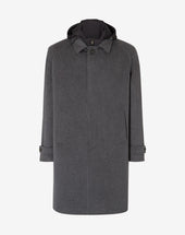 Coat In Beaver Di Lana Extra Fine Con Pettorina Staccabile