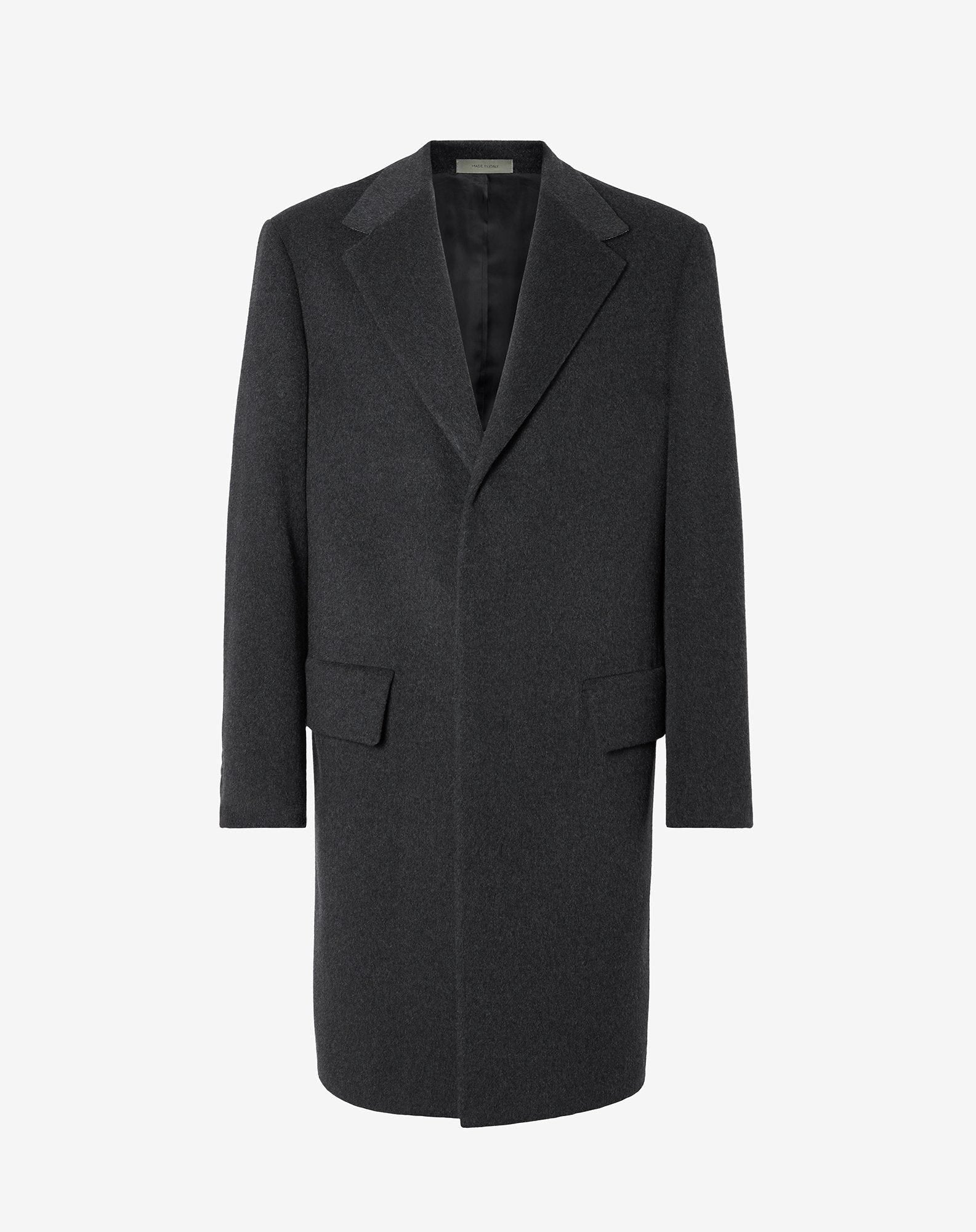 Coat grigio doppiopetto in beaver di cashmere