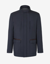 Field Jacket Navy In Tessuto Tecnico