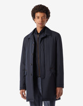 Trench Navy In Tessuto Tecnico