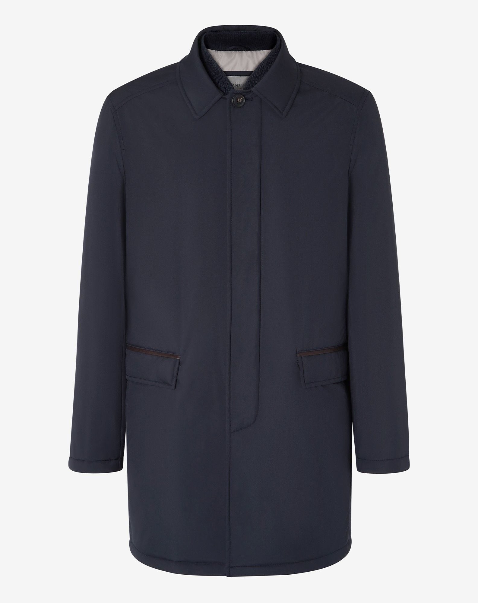 Trench Navy In Tessuto Tecnico