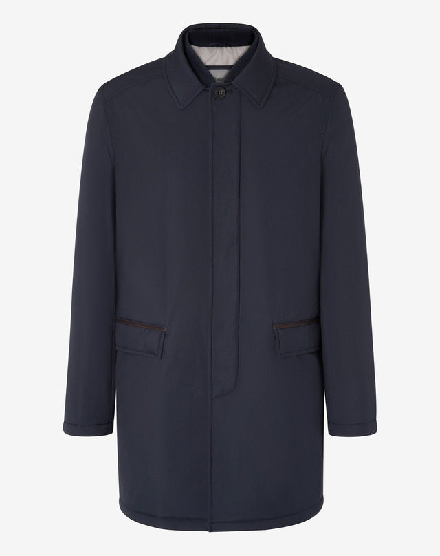 Trench Navy In Tessuto Tecnico