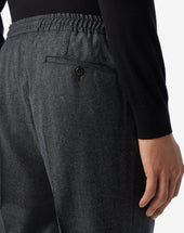 Pants 1 Pince Antracite In Flanella Di Lana