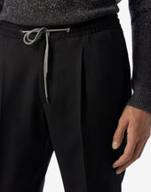 Pants 1 Pince Neri In Flanella Di Lana
