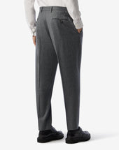 Pants Grigi Con 1 Pince In Flanella Di Lana