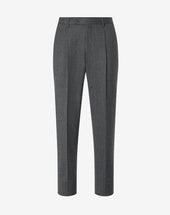 Pants Grigi Con 1 Pince In Flanella Di Lana