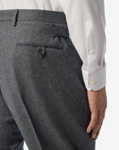 Pants Grigi Con 1 Pince In Flanella Di Lana