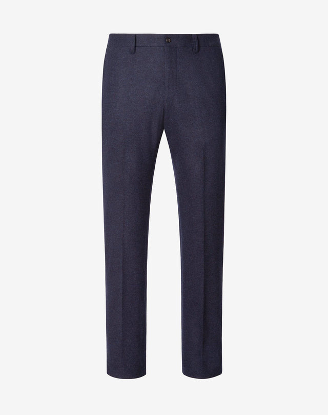 Pants blu navy in flanella di lana