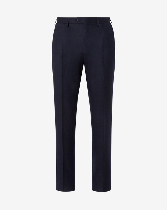 Pants blu con 1 pince in pura lana
