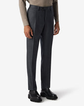 Pants Scuro Con 1 Pince In Pura Lana