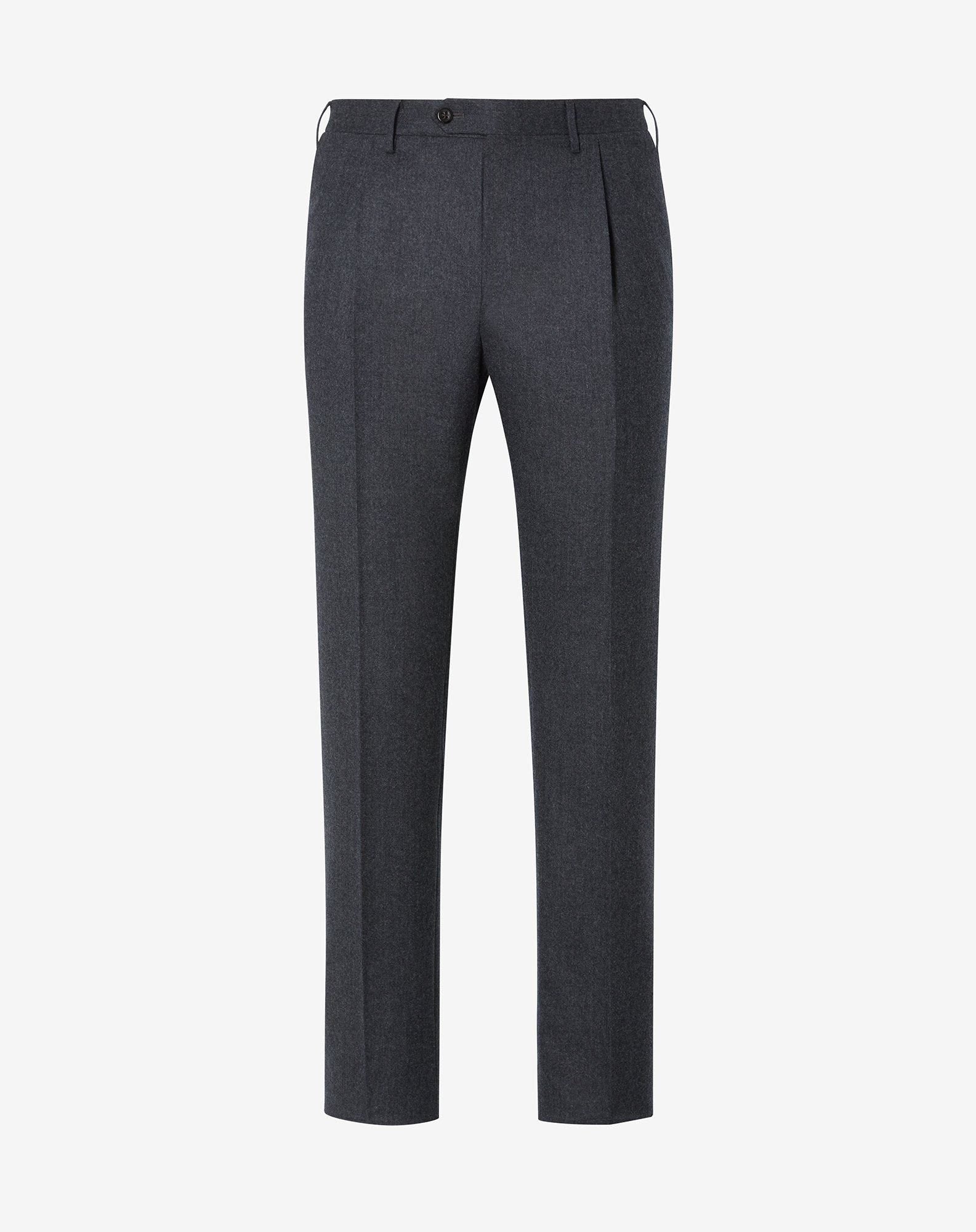 Pants Scuro Con 1 Pince In Pura Lana