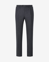 Pants Scuro Con 1 Pince In Pura Lana