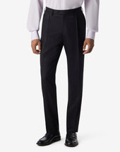 Pants Neri Con 1 Pince In Pura Lana