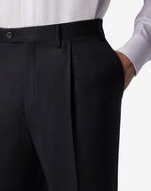 Pants Neri Con 1 Pince In Pura Lana