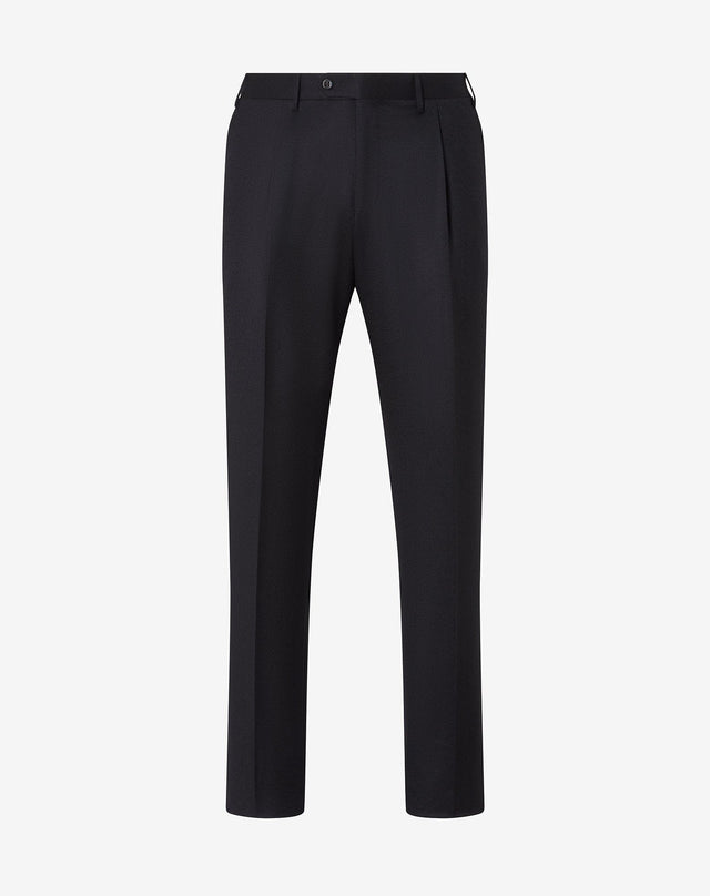 Pants neri con 1 pince in pura lana