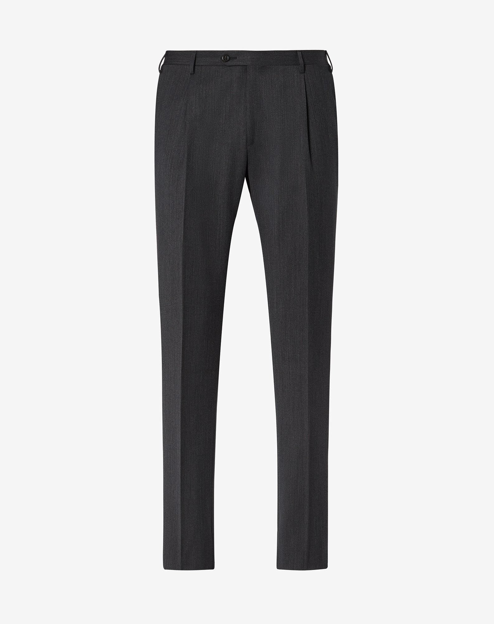 Pants Antracite 1 Pince In Pura Lana
