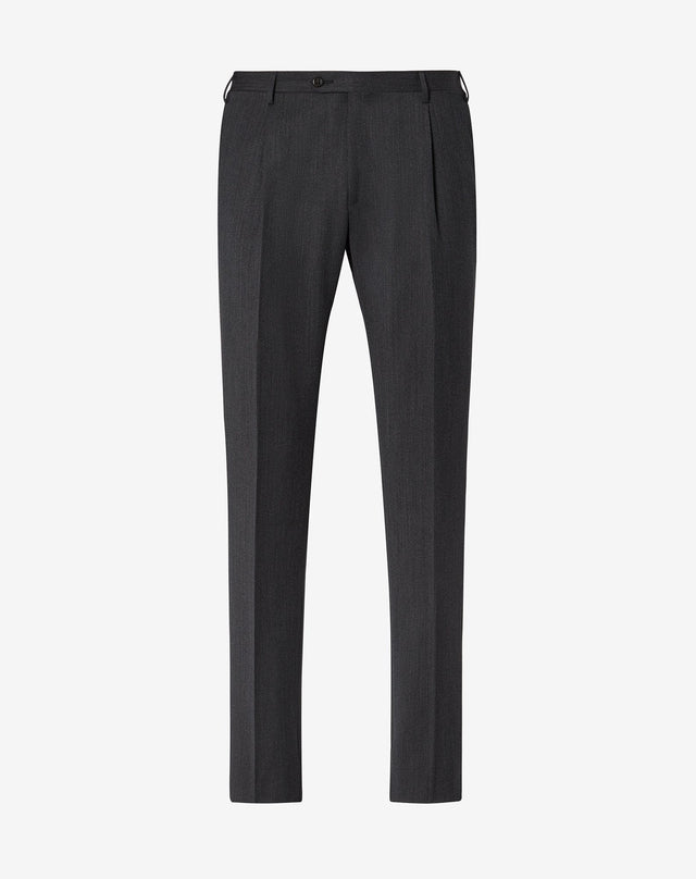 Pants Antracite 1 Pince In Pura Lana