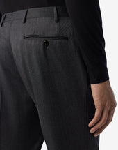 Pants Antracite 1 Pince In Pura Lana