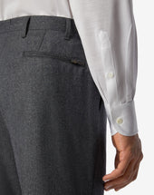Pants Grigi In Flanella Di Lana
