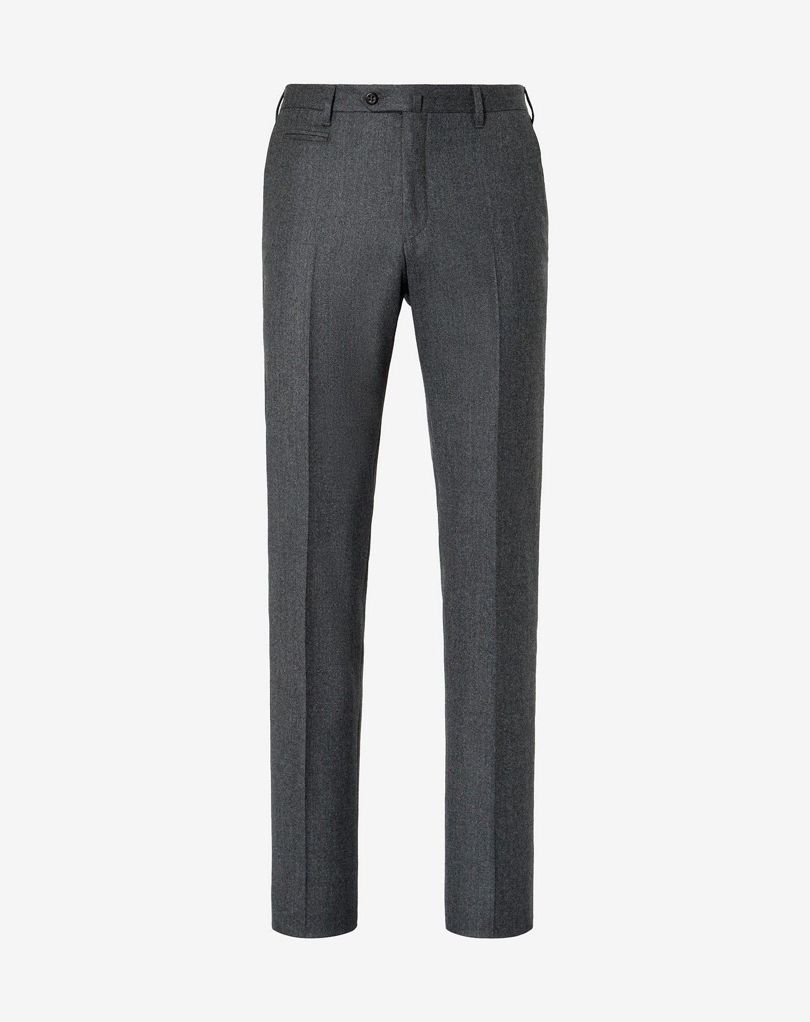 Pants Grigi In Flanella Di Lana