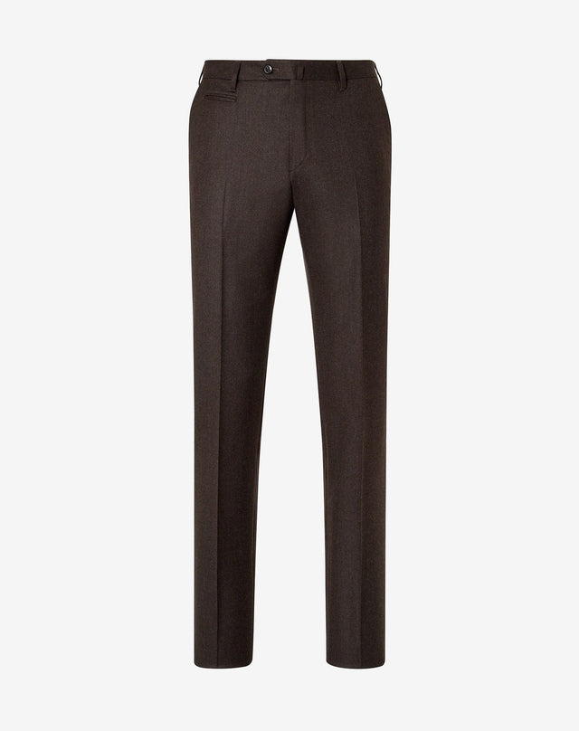 Pants marrone in flanella di lana