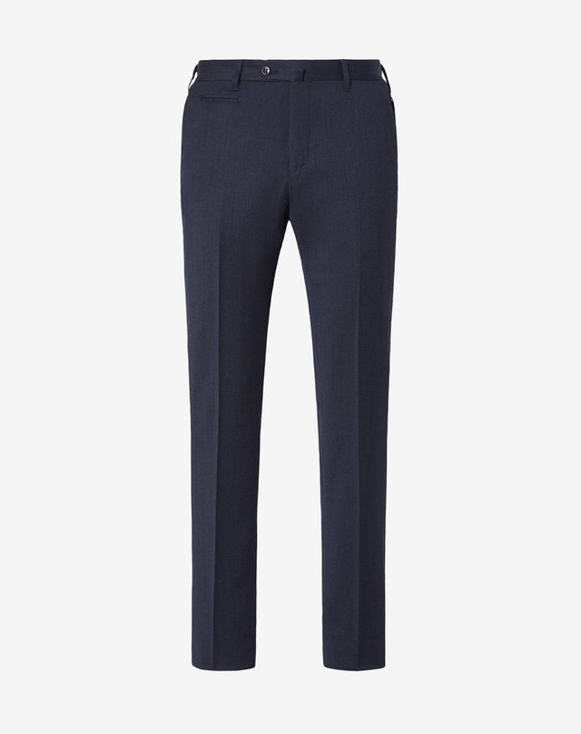 Pants blu in flanella di lana