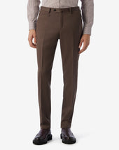 Pants Marroni In Flanella Di Lana