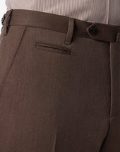 Pants Marroni In Flanella Di Lana
