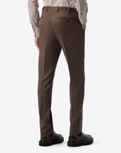 Pants Marroni In Flanella Di Lana