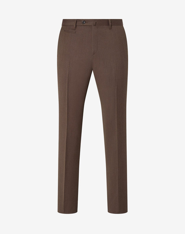 Pants marroni in flanella di lana
