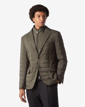 Jacket Trapuntata In Tessuto Tecnico Con Pettorina