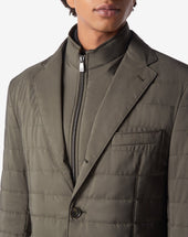 Jacket Trapuntata In Tessuto Tecnico Con Pettorina