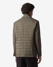 Jacket Trapuntata In Tessuto Tecnico Con Pettorina