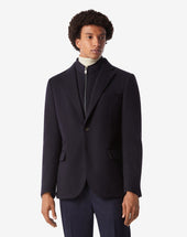 Jacket In Beaver Di Lana Extra Fine Con Pettorina
