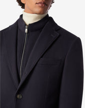 Jacket In Beaver Di Lana Extra Fine Con Pettorina