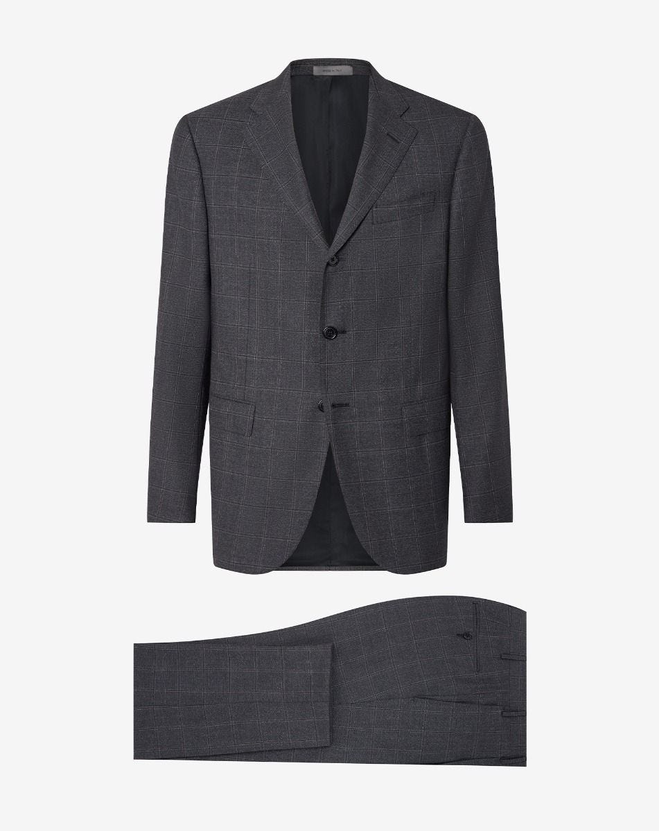 Suit In Lana S130s Fantasia Overcheck