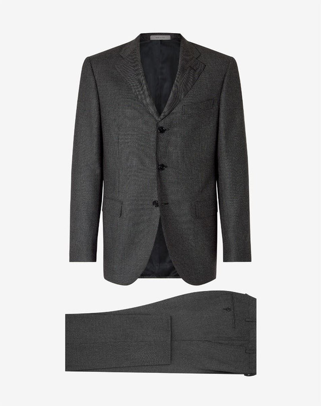 Suit grigio in lana S130s con micro fantasia