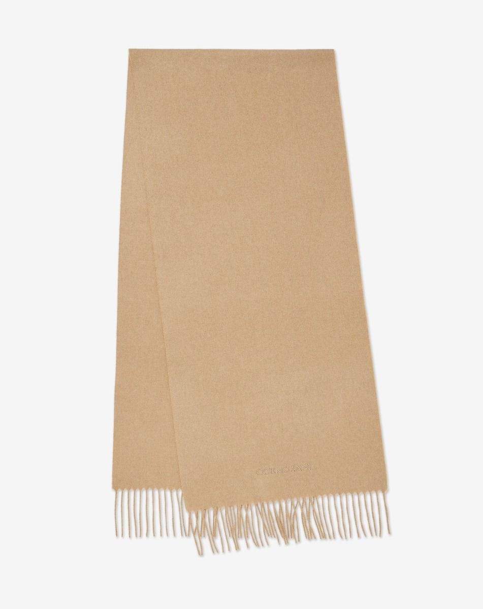 Scarf cammello in cashmere rigenerato
