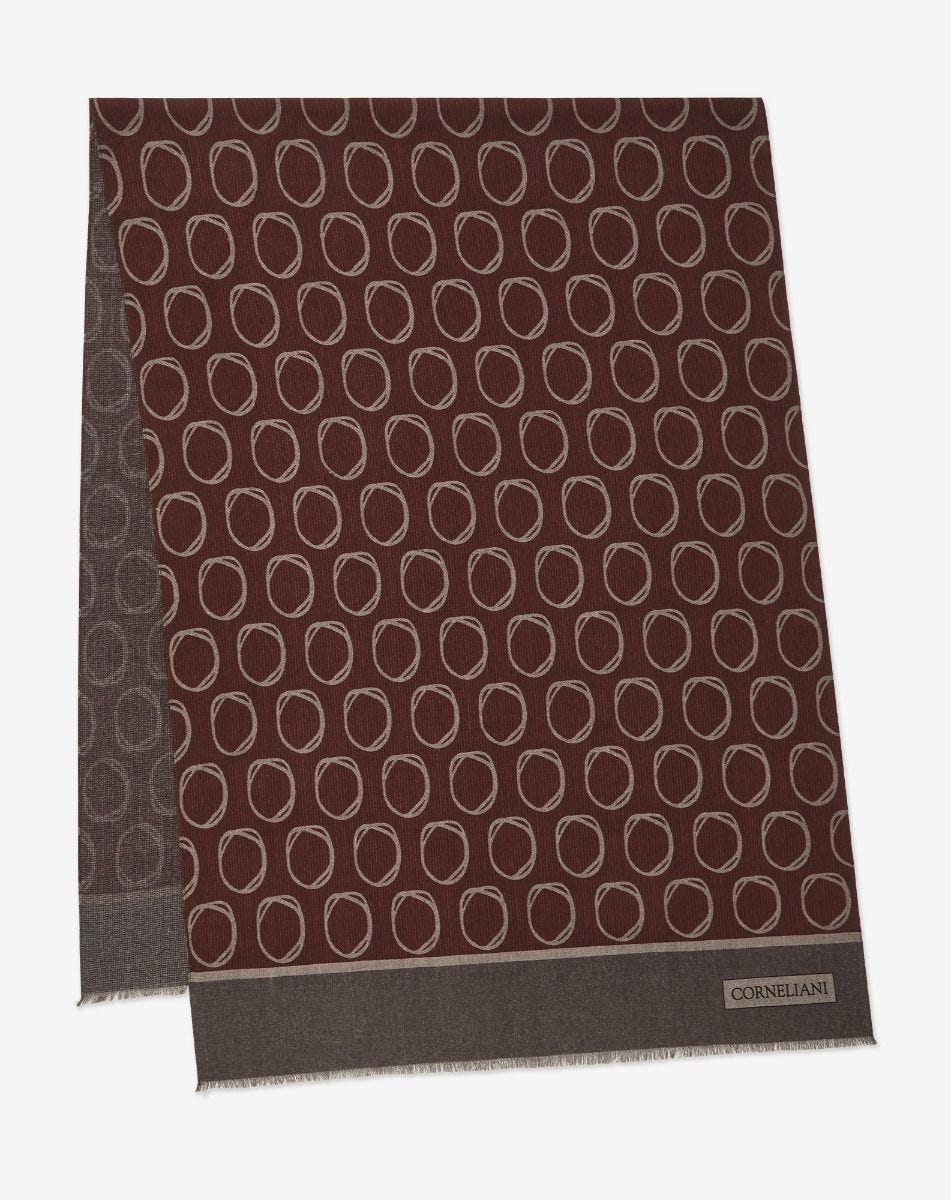 Scarf multicolor in lana con stampa doppia