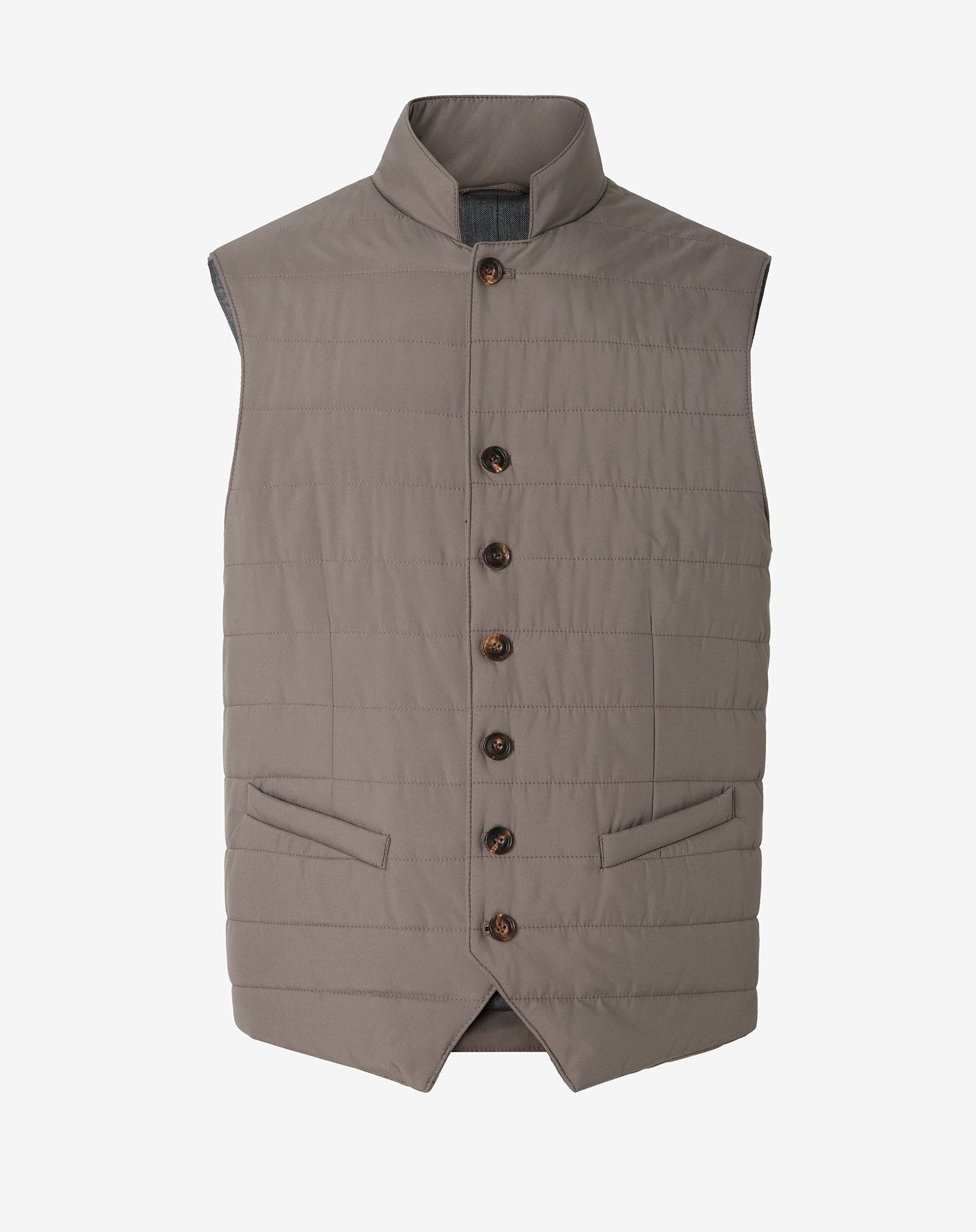 Gilet taupe in tessuto tecnico