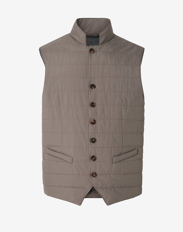 Gilet taupe in tessuto tecnico