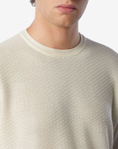 Sweater Girocollo Bianca In Merino Extra Fine