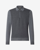 Polo Zip Grigia In Lana Merino Extra Fine